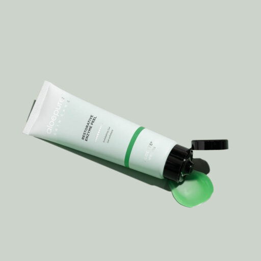 enzyme peel - flat lay with swatch - green - 1080x1080 72.jpg